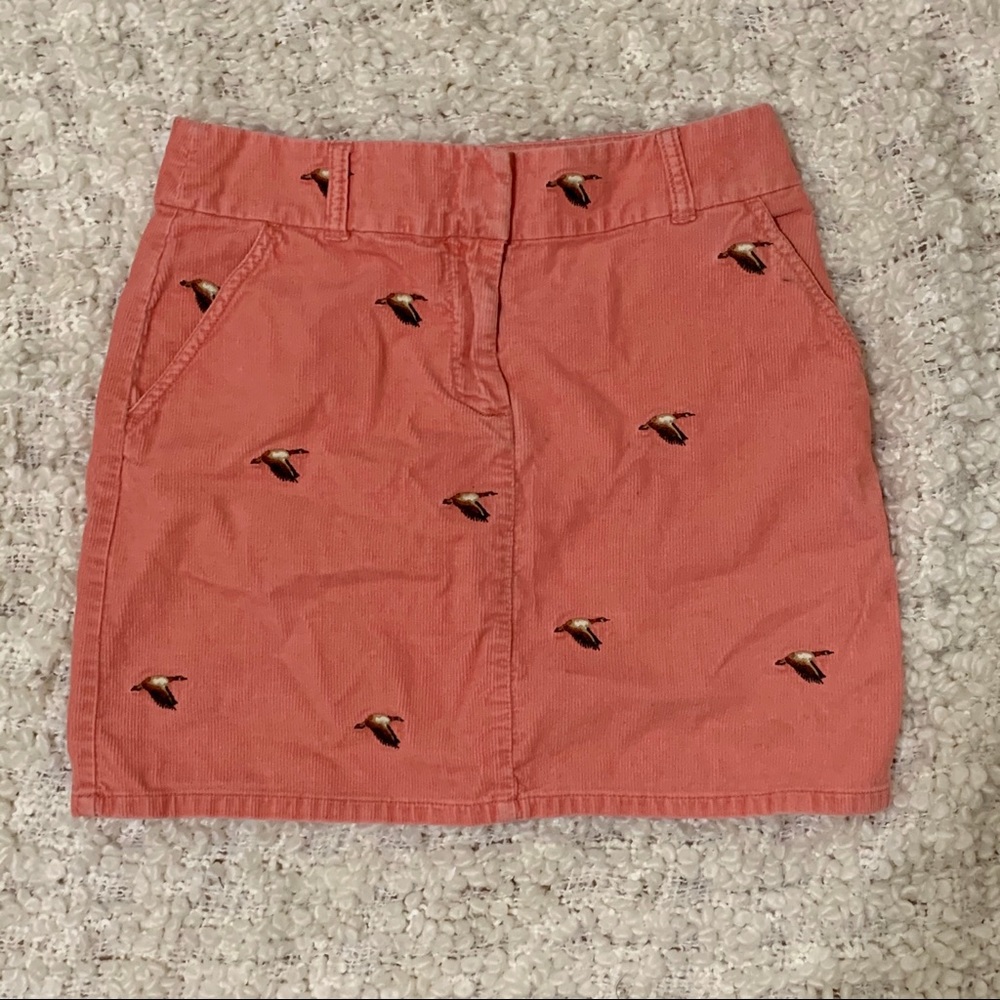 J. Crew Embroidered Corduroy Skirt